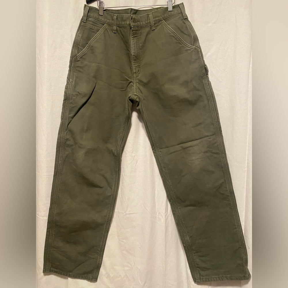 Carhartt Men's Forest Green Flannel lined  Cargo Pants